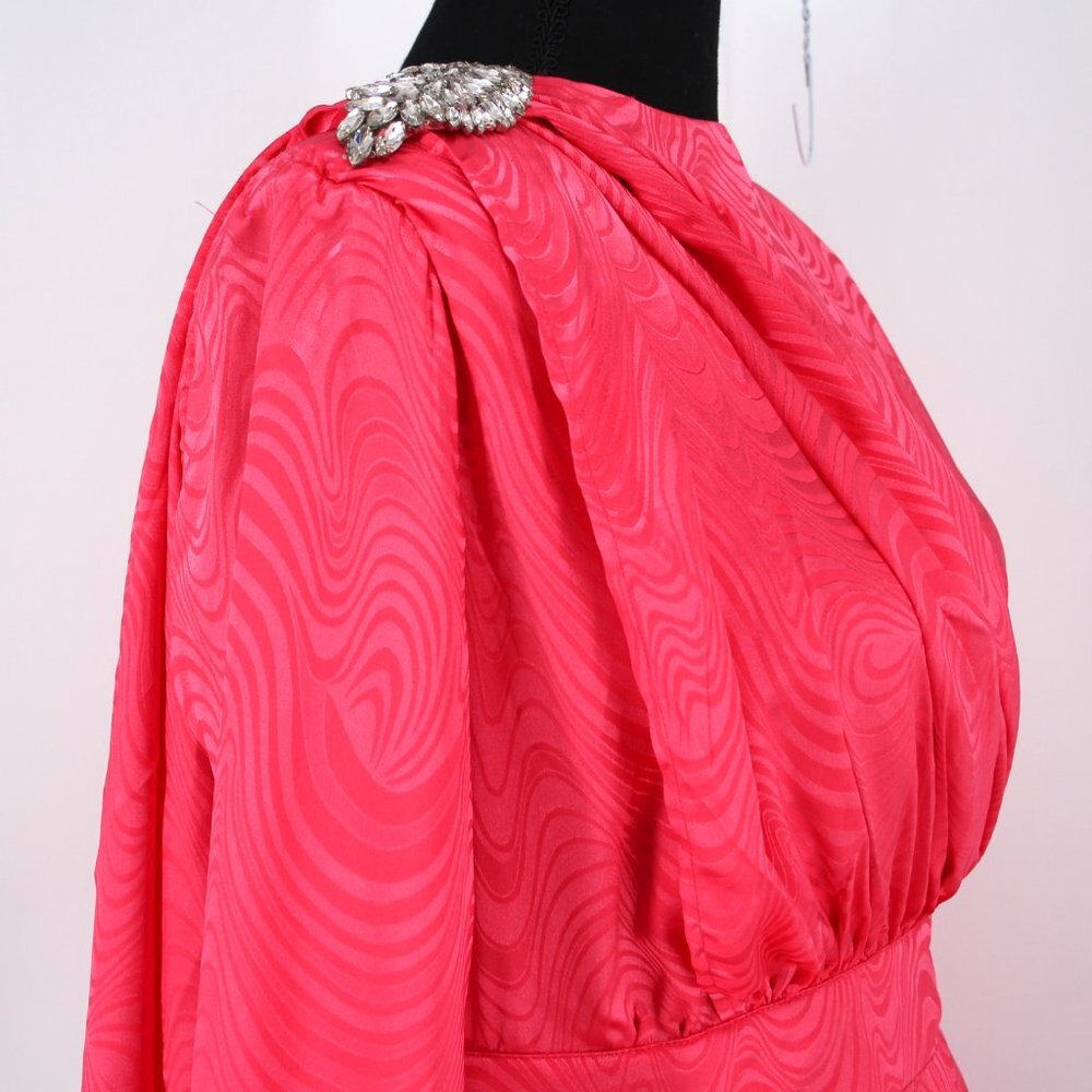 Dodo Bar Or Grace Embellished Long Sleeve Mini Dress Strong Pink Spirala 42 NEW - Picture 2 of 8